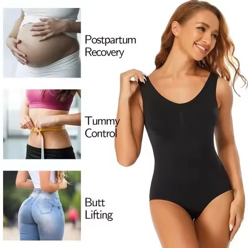 Plus Size Seamless Shapewear Bodysuit – Waist Trainer & Tummy Control