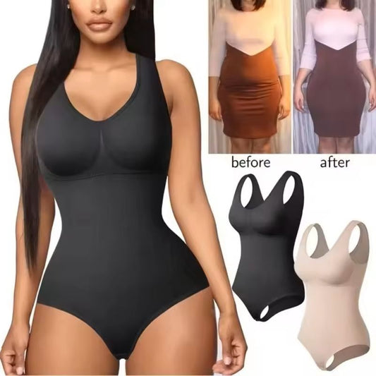 Plus Size Seamless Shapewear Bodysuit – Waist Trainer & Tummy Control