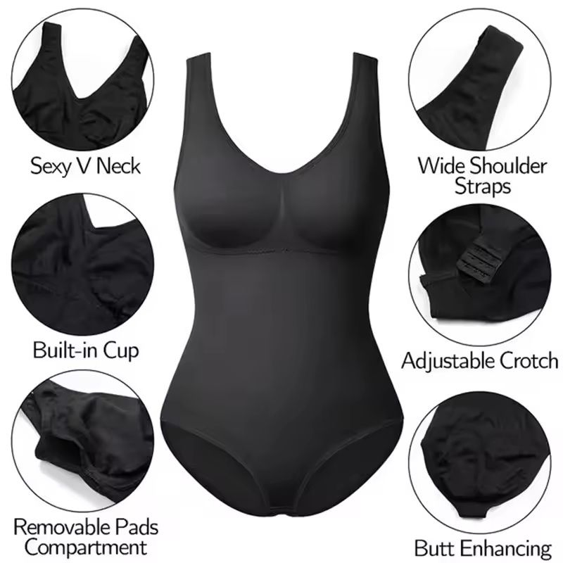 Plus Size Seamless Shapewear Bodysuit – Waist Trainer & Tummy Control