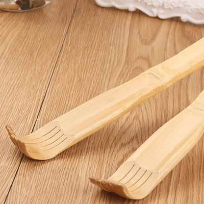Bamboo Back Scratcher Massage Rollers, Long Reach Therapeutic Bamboo Massager Stick for Back, Shoulders & Body