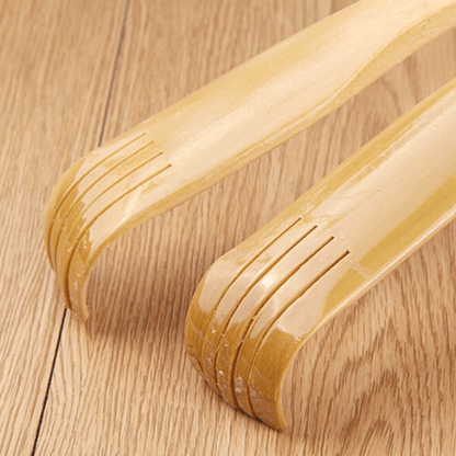 Bamboo Back Scratcher Massage Rollers, Long Reach Therapeutic Bamboo Massager Stick for Back, Shoulders & Body