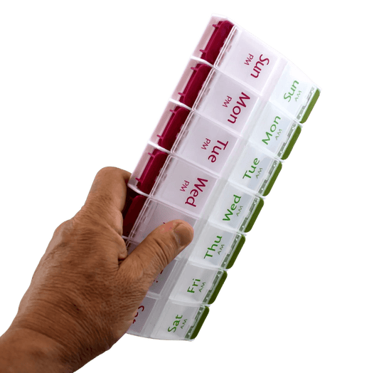 Jumbo Extra Large Pill Organizer, Weekly Pill Box, 2 Times a Day Medication Storage Case for Vitamins, Supplements