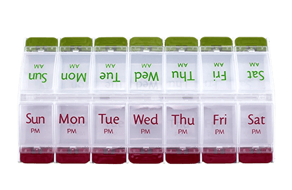 Jumbo Extra Large Pill Organizer, Weekly Pill Box, 2 Times a Day Medication Storage Case for Vitamins, Supplements