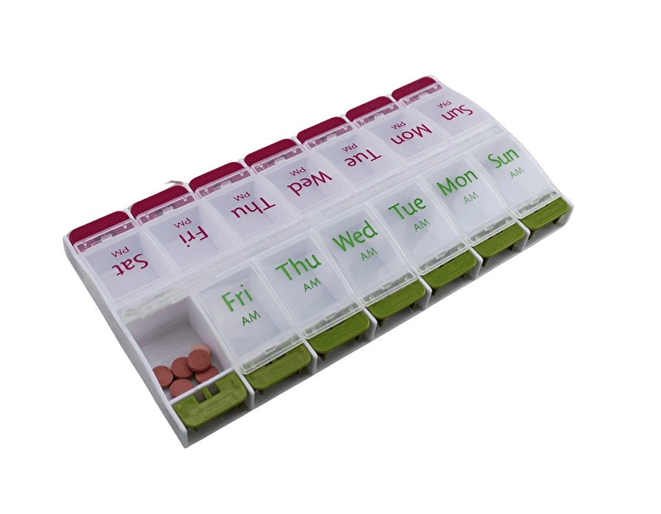 Jumbo Extra Large Pill Organizer, Weekly Pill Box, 2 Times a Day Medication Storage Case for Vitamins, Supplements