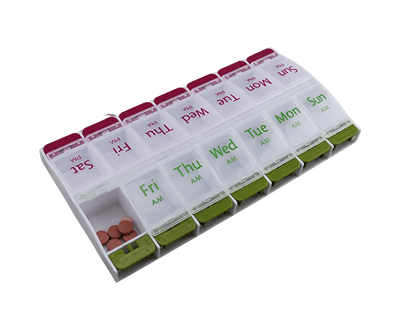 Jumbo Extra Large Pill Organizer, Weekly Pill Box, 2 Times a Day Medication Storage Case for Vitamins, Supplements