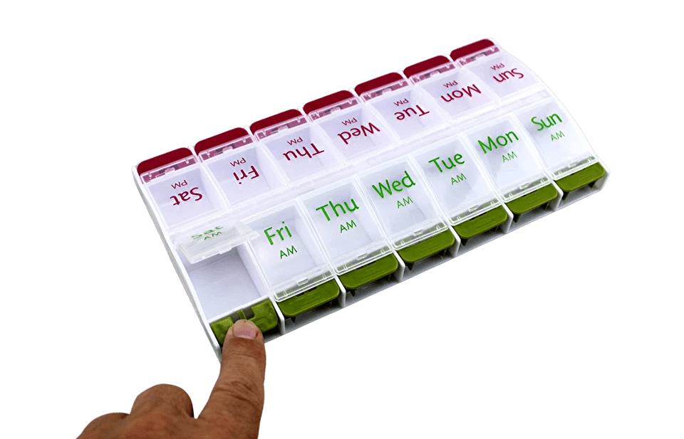 Jumbo Extra Large Pill Organizer, Weekly Pill Box, 2 Times a Day Medication Storage Case for Vitamins, Supplements