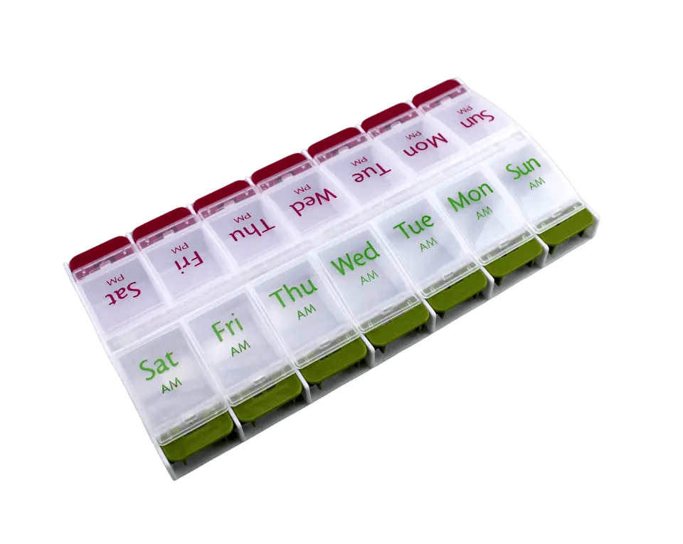 Jumbo Extra Large Pill Organizer, Weekly Pill Box, 2 Times a Day Medication Storage Case for Vitamins, Supplements