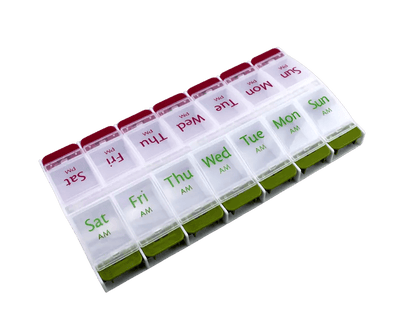 Jumbo Extra Large Pill Organizer, Weekly Pill Box, 2 Times a Day Medication Storage Case for Vitamins, Supplements