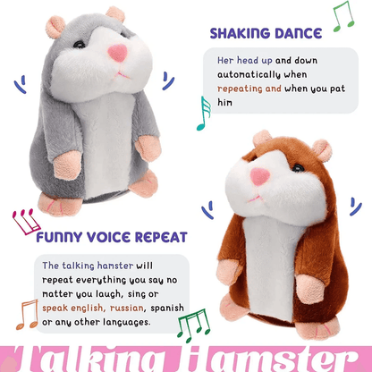Talking Hamster Plush Toy Repeats What You Say Funny Interactive Doll for Kids and Babies
