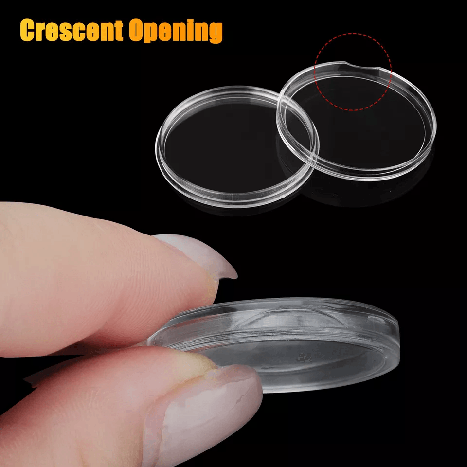Clear Coin Storage Box Capsules Holder for Quarter Dollar, Secure Coin Collecting Supplies for Coin Protection & Display