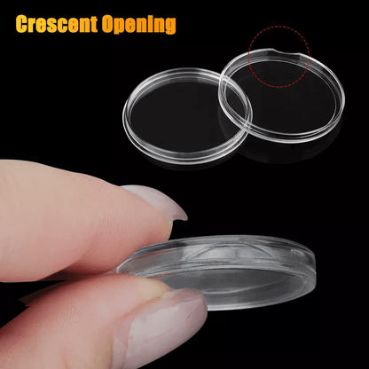 Clear Coin Storage Box Capsules Holder for Quarter Dollar, Secure Coin Collecting Supplies for Coin Protection & Display