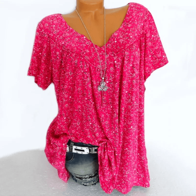 Floral Sleeveless V-Neck Tank Top – Lightweight Casual Summer Shirt for Women