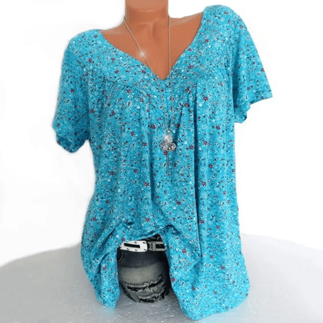 Floral Sleeveless V-Neck Tank Top – Lightweight Casual Summer Shirt for Women