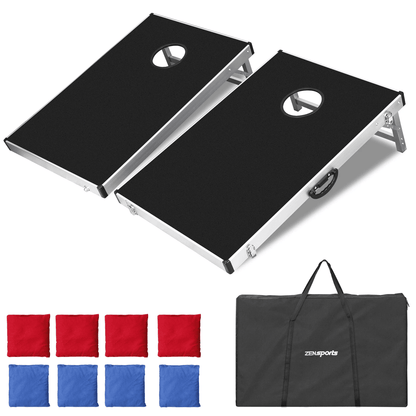 Cornhole Bean Bag Toss Set, Outdoor Party Game Boards for All Ages with Carry Case