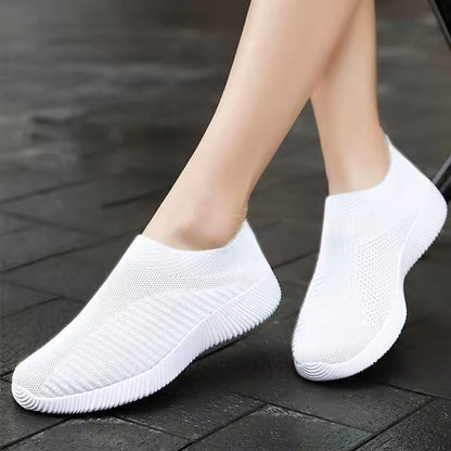 Womens Slip-On Walking Loafers with Cushioned Sole
