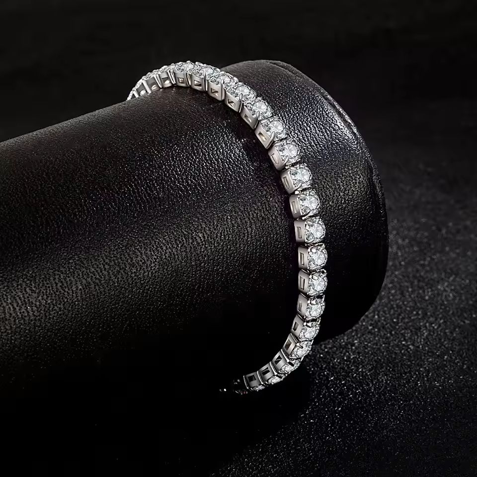 Elegant Sterling Silver Tennis Bracelet with Zirconia Accents