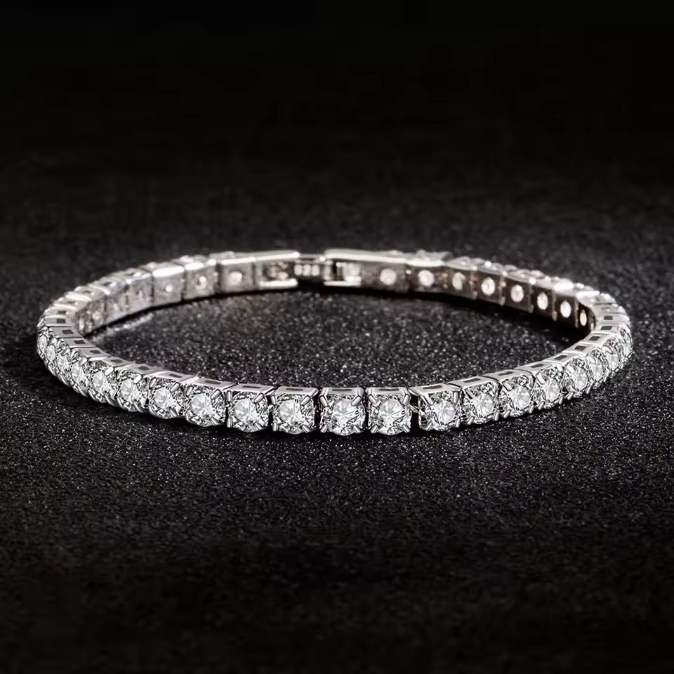 Elegant Sterling Silver Tennis Bracelet with Zirconia Accents