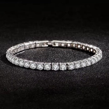 Elegant Sterling Silver Tennis Bracelet with Zirconia Accents