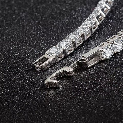Elegant Sterling Silver Tennis Bracelet with Zirconia Accents