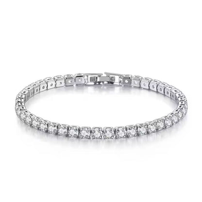 Elegant Sterling Silver Tennis Bracelet with Zirconia Accents