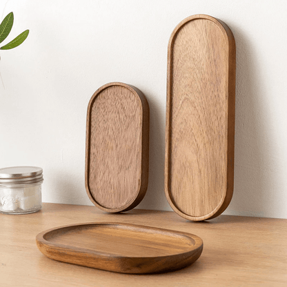 Japanese Style Wooden Food Tray for Snacks Dessert Tea or Bread
