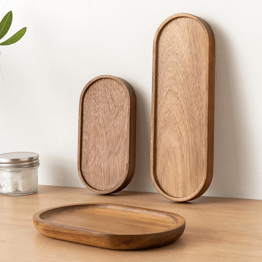 Japanese Style Wooden Food Tray for Snacks Dessert Tea or Bread
