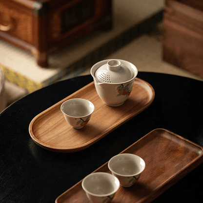 Japanese Style Wooden Food Tray for Snacks Dessert Tea or Bread