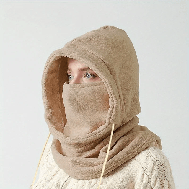 Winter Hooded Balaclava Scarf – Warm Fleece Neck Gaiter for Skiing, Cycling, and Cold Weather Protection