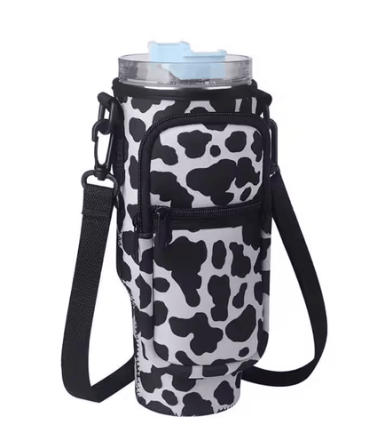 Water Bottle Carrier Bag with Adjustable Strap and Pocket for Stanley 40oz Tumbler