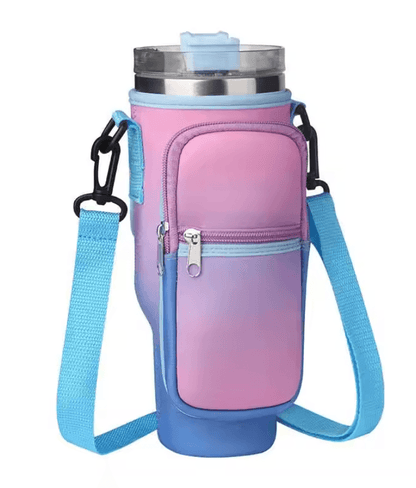 Water Bottle Carrier Bag with Adjustable Strap and Pocket for Stanley 40oz Tumbler