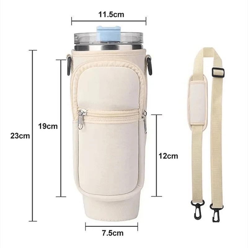 Water Bottle Carrier Bag with Adjustable Strap and Pocket for Stanley 40oz Tumbler