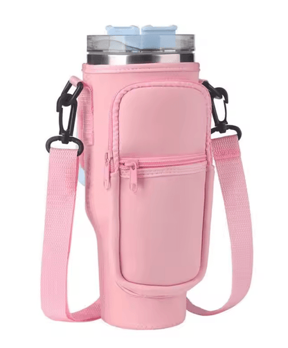 Water Bottle Carrier Bag with Adjustable Strap and Pocket for Stanley 40oz Tumbler