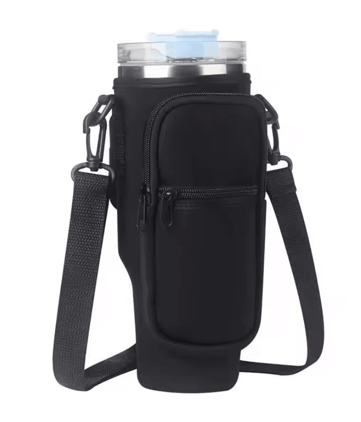 Water Bottle Carrier Bag with Adjustable Strap and Pocket for Stanley 40oz Tumbler