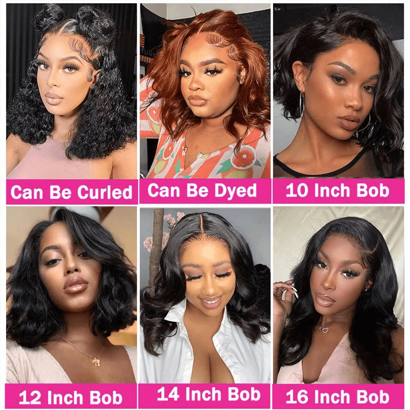 Brazilian Body Wave Short Bob Wig – 13x4 Lace Front Human Hair Wig 200 Density