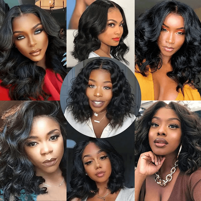Brazilian Body Wave Short Bob Wig – 13x4 Lace Front Human Hair Wig 200 Density