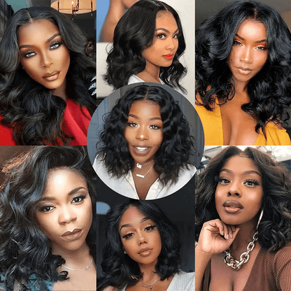 Brazilian Body Wave Short Bob Wig – 13x4 Lace Front Human Hair Wig 200 Density