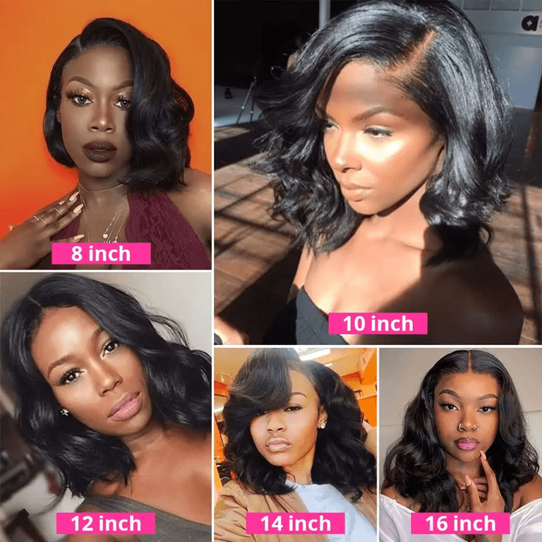 Brazilian Body Wave Short Bob Wig – 13x4 Lace Front Human Hair Wig 200 Density