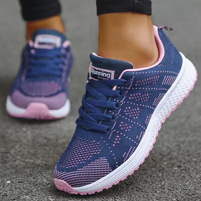 AirFlex Womens Breathable Mesh Sneakers Lightweight Lace Up Vulcanized Shoes for Active Comfort