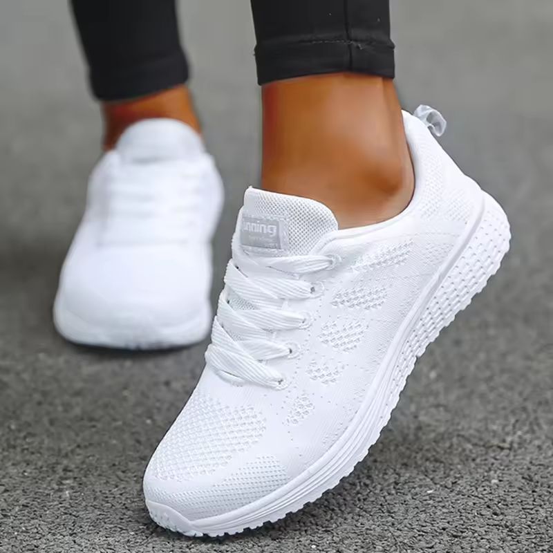 AirFlex Womens Breathable Mesh Sneakers Lightweight Lace Up Vulcanized Shoes for Active Comfort