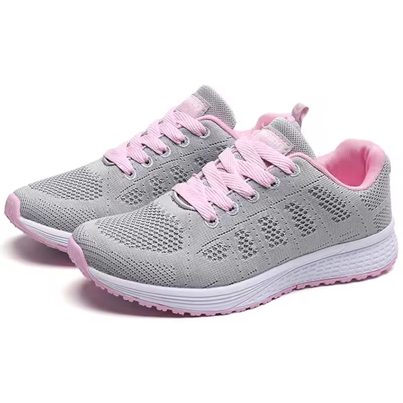 AirFlex Womens Breathable Mesh Sneakers Lightweight Lace Up Vulcanized Shoes for Active Comfort