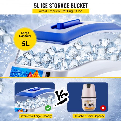 Commercial Ice Shaver Crusher LBS Hopper, Tabletop Electric Snow Cone Maker, 320 RPM for Parties, Events & Snack Bars