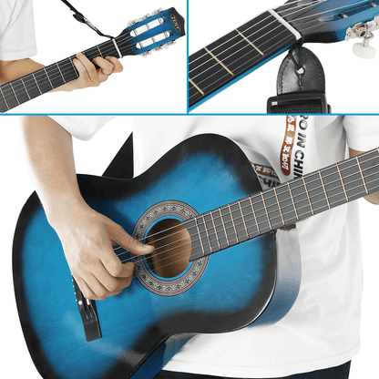 38 Inch Beginner Acoustic Guitar Kit with Case Strap Tuner and Pick for Students and Adults