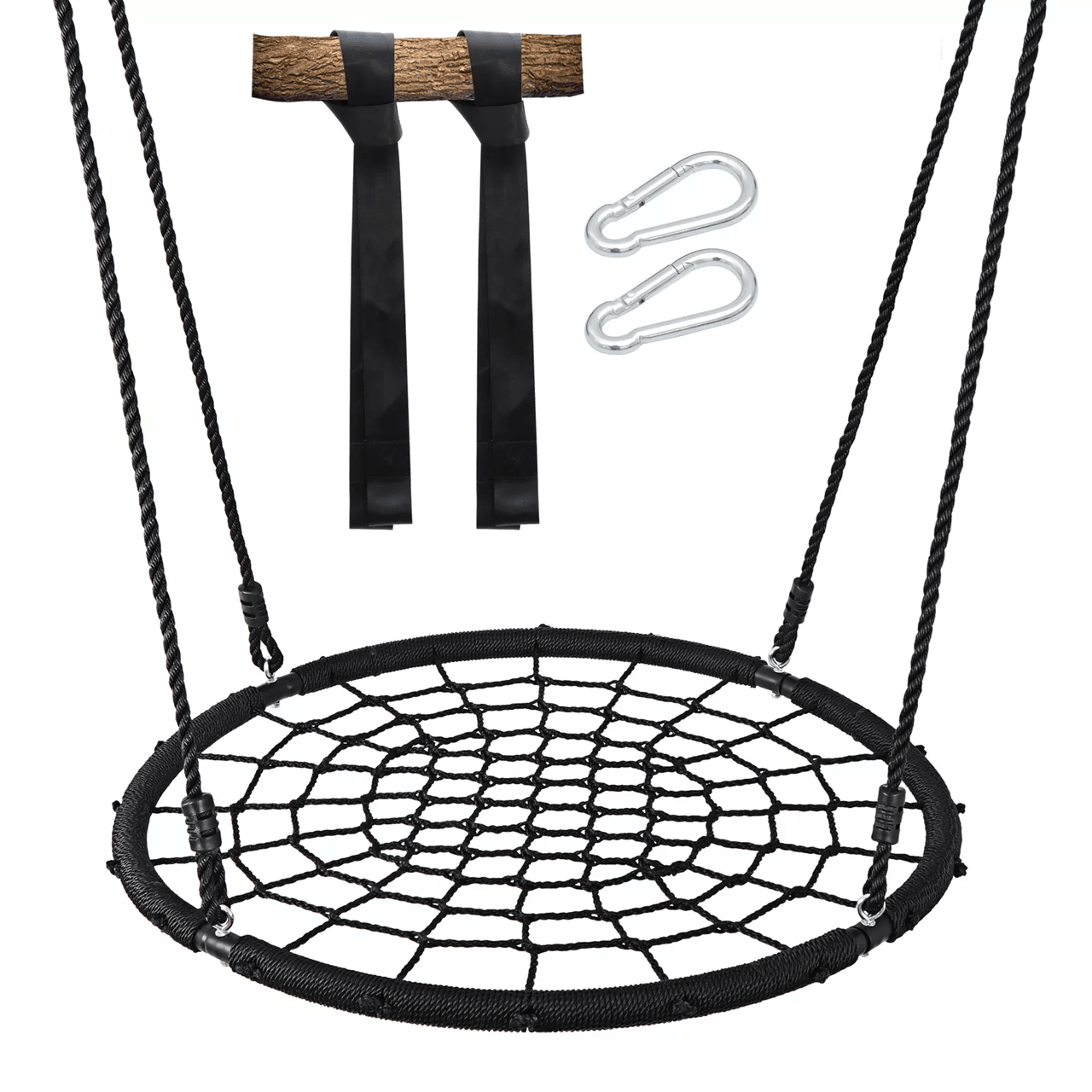 40 Inch Spider Web Tree Swing with Nylon Rope Outdoor Swing for Kids and Adults Up to 600 Pounds