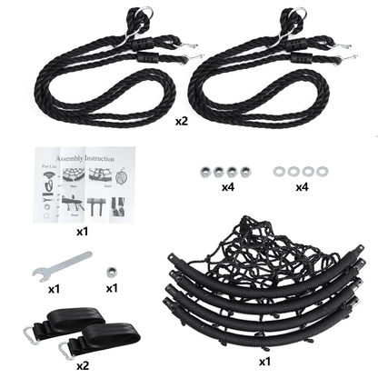 40 Inch Spider Web Tree Swing with Nylon Rope Outdoor Swing for Kids and Adults Up to 600 Pounds
