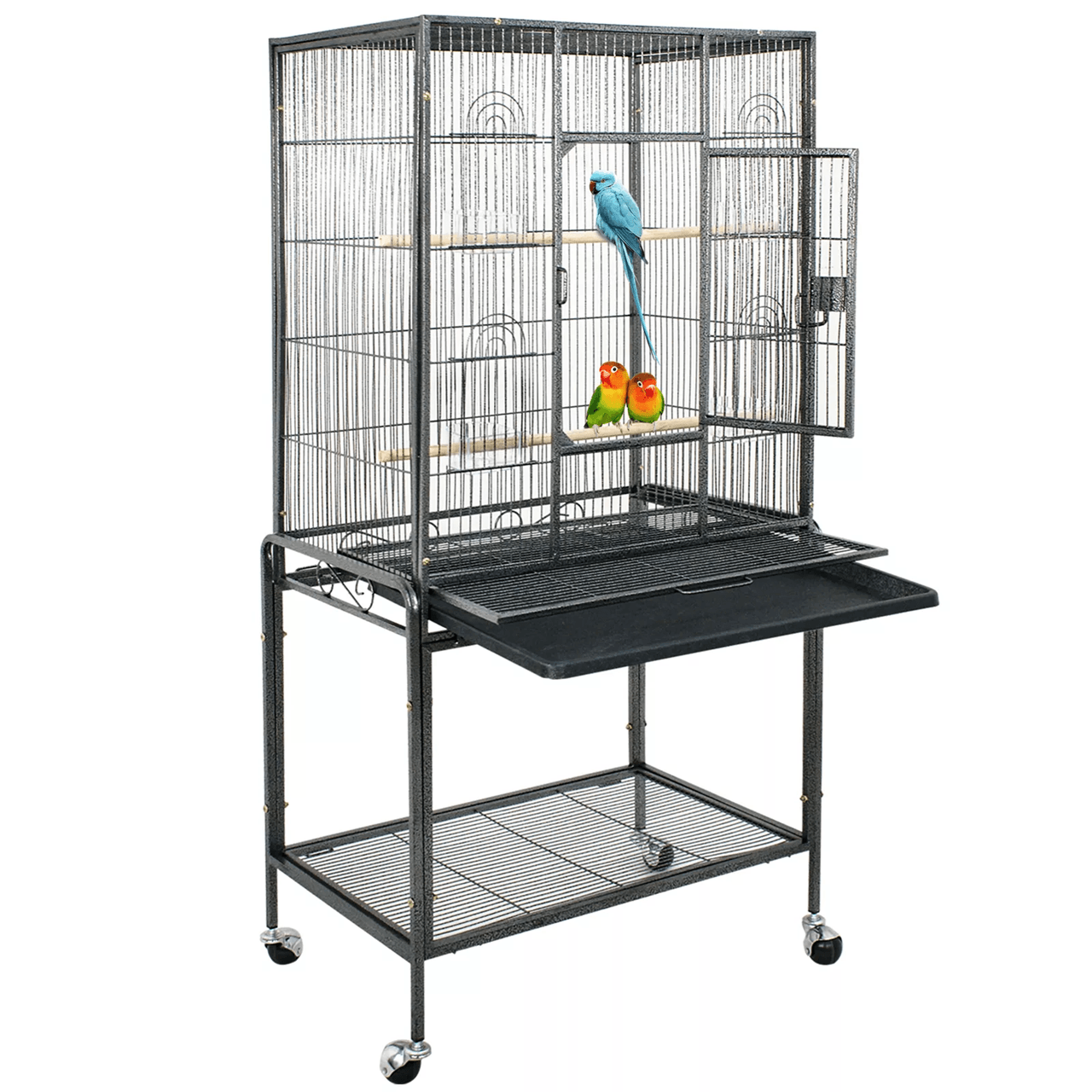 53 Inch Extra Large Bird Cage with Locking Door for Macaws Parrots Cockatoos and Finches