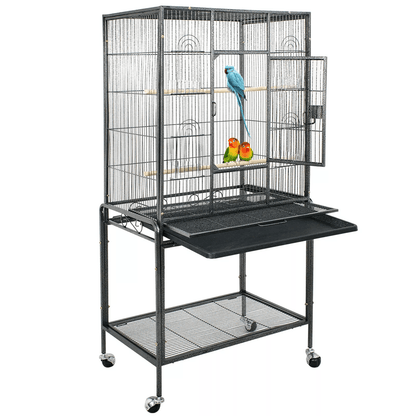 53 Inch Extra Large Bird Cage with Locking Door for Macaws Parrots Cockatoos and Finches