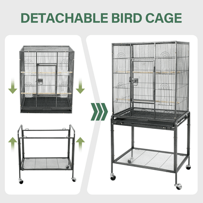 53 Inch Extra Large Bird Cage with Locking Door for Macaws Parrots Cockatoos and Finches