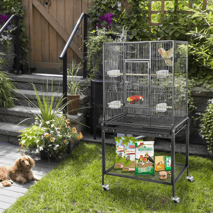 53 Inch Extra Large Bird Cage with Locking Door for Macaws Parrots Cockatoos and Finches
