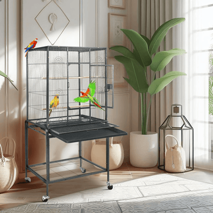 53 Inch Extra Large Bird Cage with Locking Door for Macaws Parrots Cockatoos and Finches