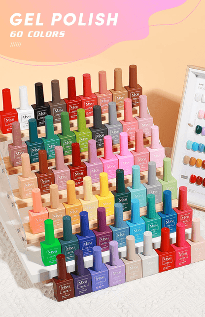 60 Color UV Gel Nail Polish Set 15ml Long Lasting Glitter Gel Manicure Kit